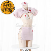 【In Stock】Sexy Cosplay Split Mesh Lace-Up Nurse Lingerie Uniform Costume Costumes